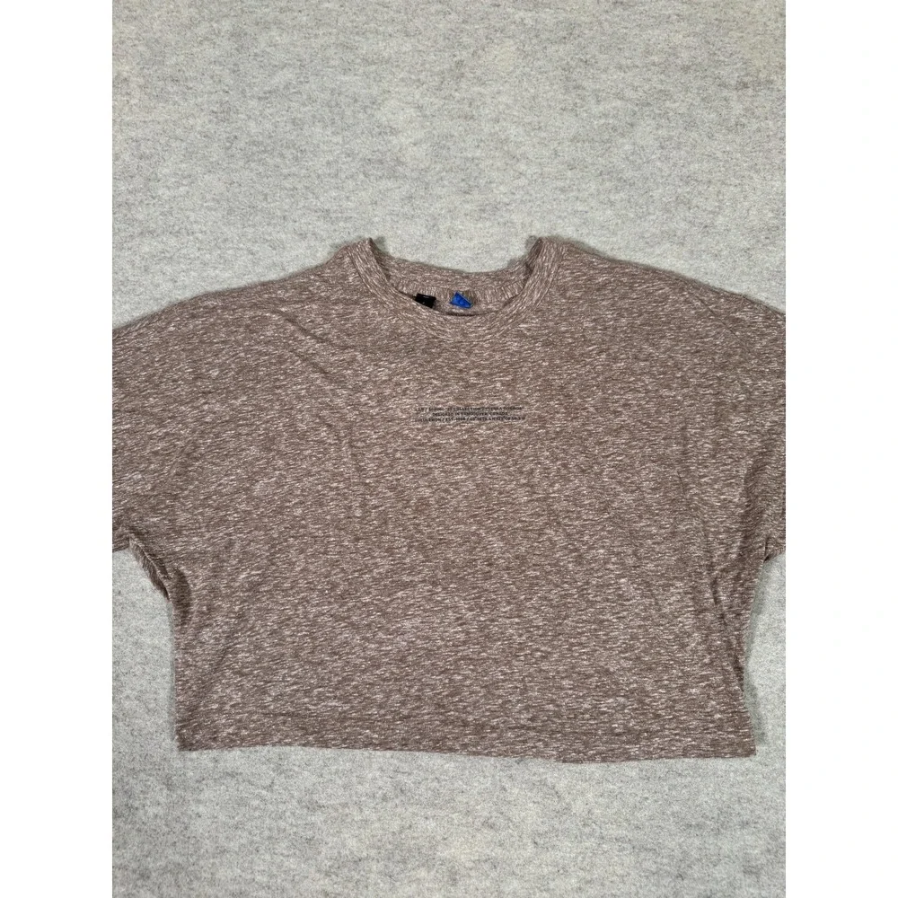 Lululemon Lab Shirt Womens 4 Brown Cropped Short Sleeve Crew Yoga LW3GUCS